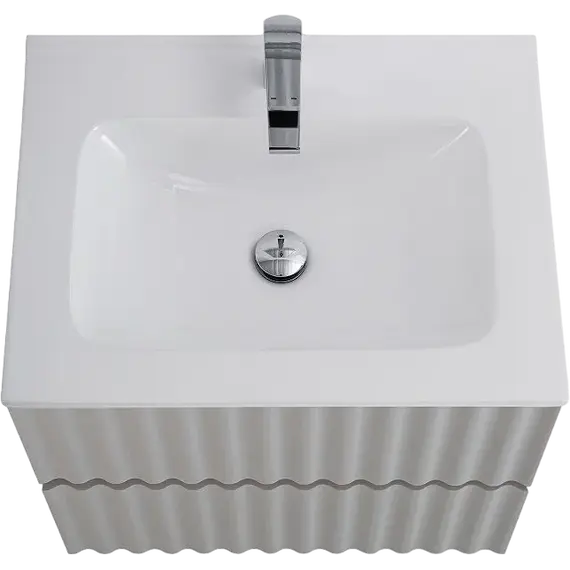 Тумба подвесная с раковиной Art&Max Elegant AM-ELEGANT-600-2C-SO-GCM-LED 60 см (раковина AM7110-60) светло-серый матовый фото 3