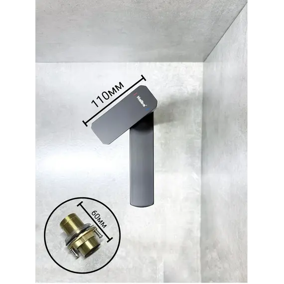 Смеситель для раковины высокий Haiba HB11833-7, чёрный фото 5