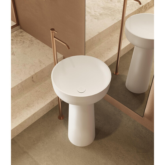 Раковина напольная Solid Surface Vincea 48 см VBS-4SP02MW, белый матовый фото 2