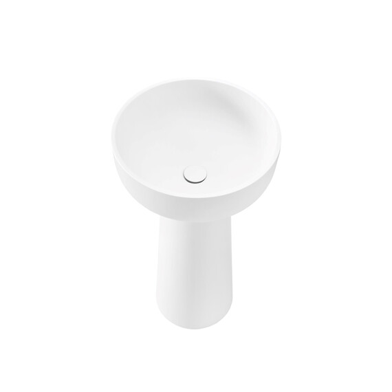 Раковина напольная Solid Surface Vincea 48 см VBS-4SP02MW, белый матовый фото 4