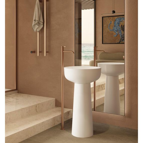 Раковина напольная Solid Surface Vincea 48 см VBS-4SP02MW, белый матовый фото 3