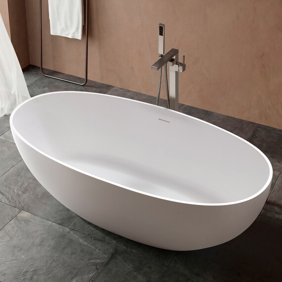 Ванна отдельностоящая Solid Surface Vincea 160x75 см VBT-4S06-1600MW, белый матовый фото 