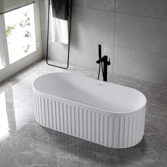 Ванна отдельностоящая Solid Surface Vincea 170x75 см VBT-4S09MW, белый матовый фото 