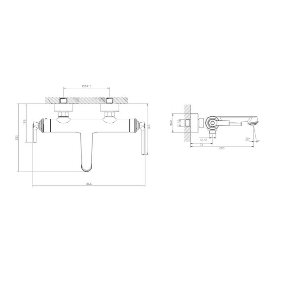 Смеситель для ванны BelBagno BOHEME-VASM-CRM фото 2