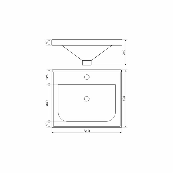 Тумба подвесная с раковиной Mirsant Soho Quadro 60 см (раковина Deep 60) фото 6