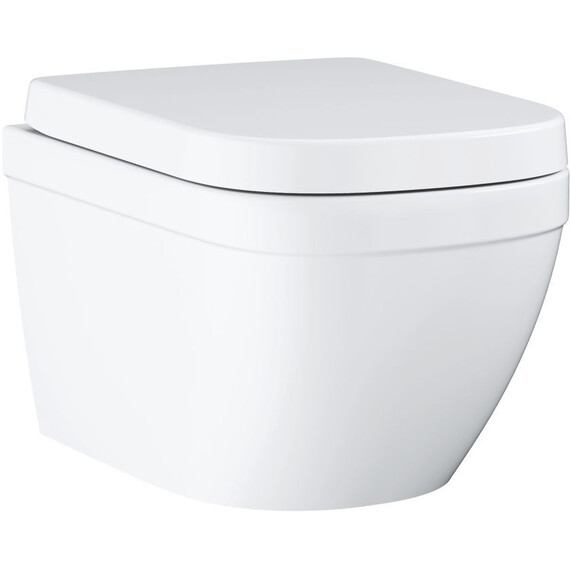 Унитаз подвесной безободковый Grohe Euro Ceramic 39693000 с крышкой микролифт (система смыва Торнадо) фото 