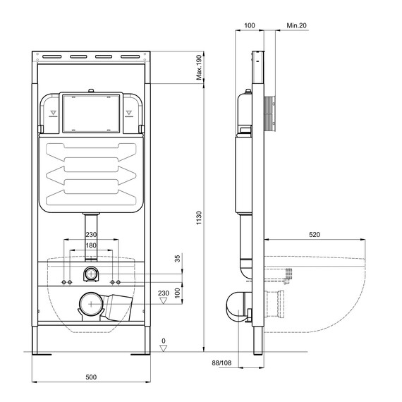 Инсталляция с подвесным унитазом комплект Set AQUATEK БЕТТА унитаз Aquatek БЕТТА AQ1253W-00 + тонкое сиденье soft-close + инсталляция AQUATEK Standard INS-0000012 фото 7