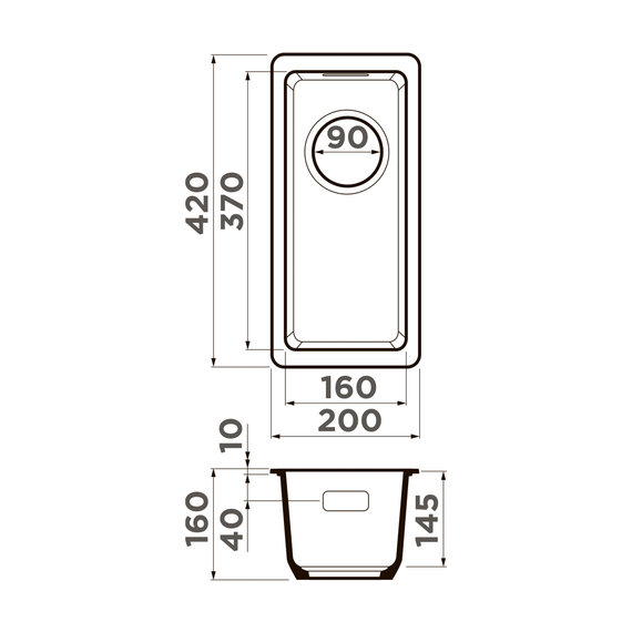 Кухонная мойка Omoikiri Kata 20-U es 4997498, espresso фото 8