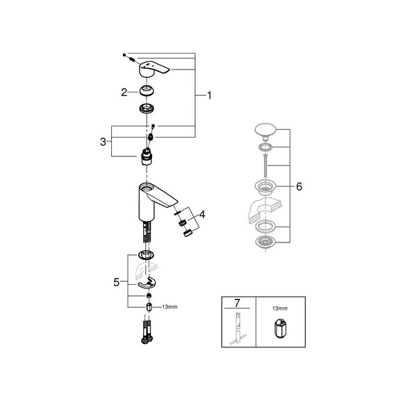 Смеситель для раковины Grohe Eurosmart 32154003 фото 9