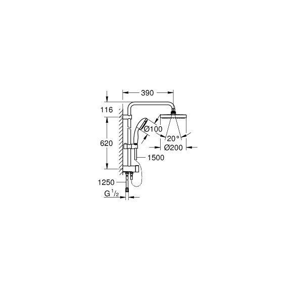 Смеситель для душа Grohe Tempesta 124410 фото 8