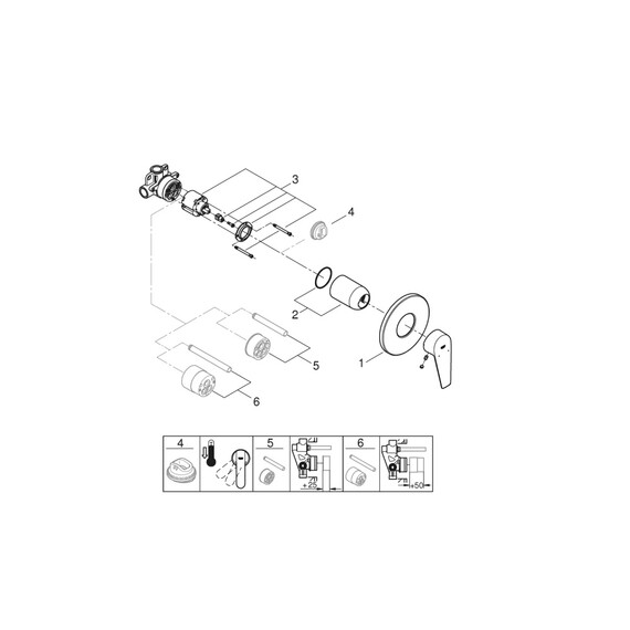 Смеситель для душа Grohe BauEdge 29040001 (со скрытой частью) фото 8