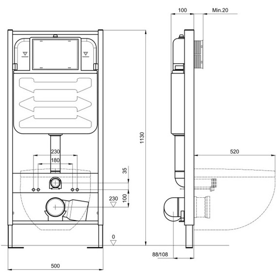 Инсталляция с подвесным унитазом комплект: Set AQUATEK ЕВРОПА T-033 4в1 (рама INS-0000012 + крепление KKI-0000002 + кнопка KDI-0000033 + унитаз ЕВРОПА AQ1106T-00 с крышкой sc, система смыва Торнадо) фото 10