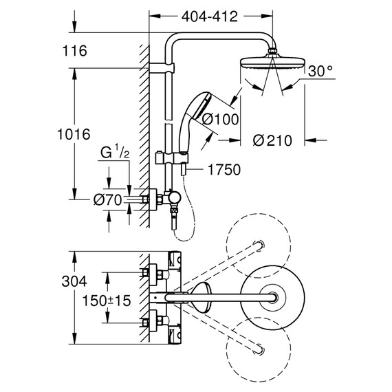 Душевая стойка с термостатом Grohe Bau System 26699000 фото 4