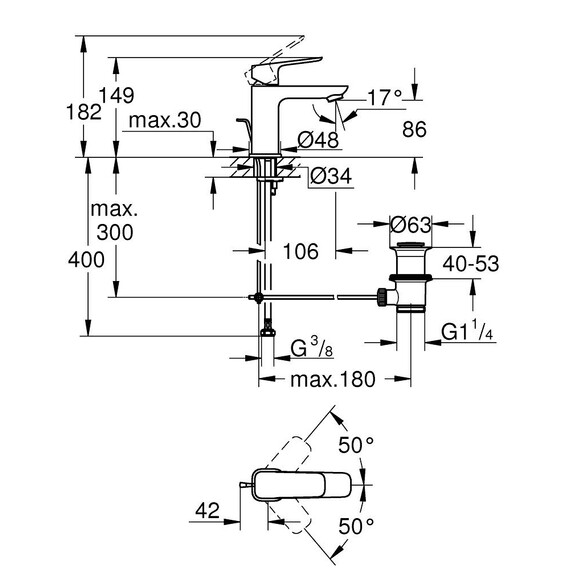 Смеситель для раковины Grohe Cubeo 1016940000 фото 5