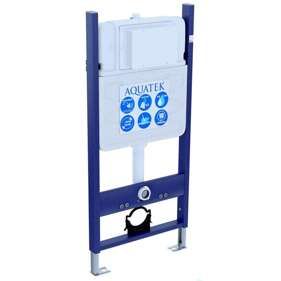 Инсталляция с подвесным унитазом комплект: SET AQUATEK ЛИБРА N-14 cm (рама AQUATEK Standard INS-0000014(без клавиши и крепежа)+унитаз ЛИБРА New компакт AQ1148N-00 с тонким сиденьем soft-close фото 2