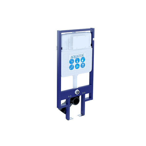 Инсталляция с подвесным унитазом комплект: SET AQUATEK МИЯ-MB-020 4в1 (рама AQUATEK Standard INS-0000020 + крепеж KKI-0000002 + клавиша KDI-0000020 + унитаз AQ2004-MB с тонким сиденьем soft-close) фото 3
