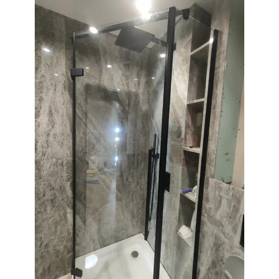 Душевое ограждение Abber Ewiges Wasser 80х80 см AG05080B, черный/прозрачное фото 7