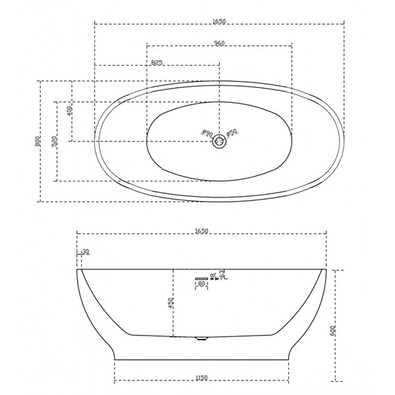 Ванна отдельностоящая Abber AB9207MB 165x80 см, черный матовый фото 11