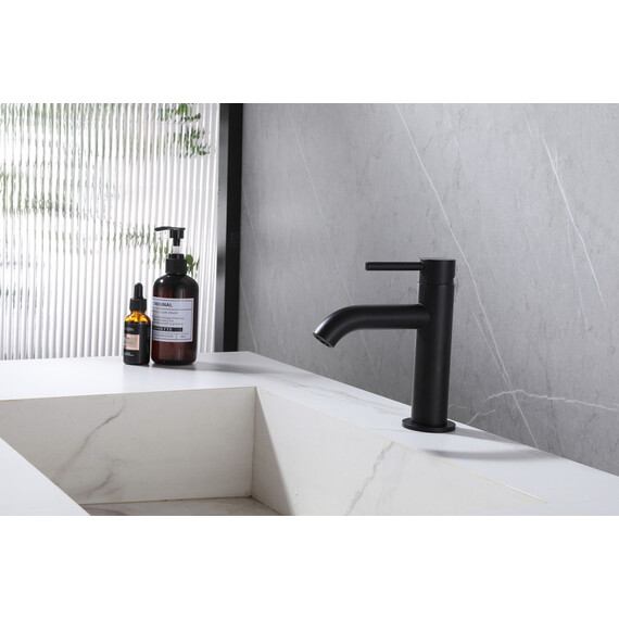 Смеситель для раковины Abber Wasser Kreis AF8110B, чёрный матовый, Цвет производителя: чёрный матовый фото 8