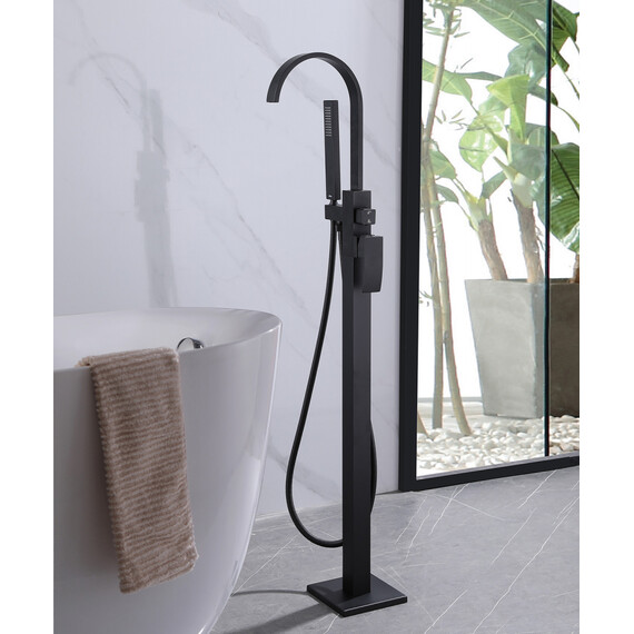 Смеситель для ванны Abber Wasserfall AF8615B, черный матовый, Цвет производителя: чёрный матовый фото 10