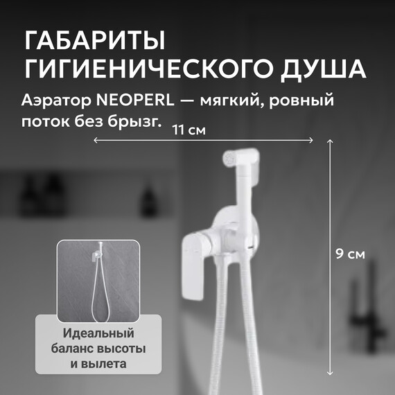 Набор для гигиенического душа Abber Weiss Insel AF8025W, белый, Цвет производителя: белый фото 4