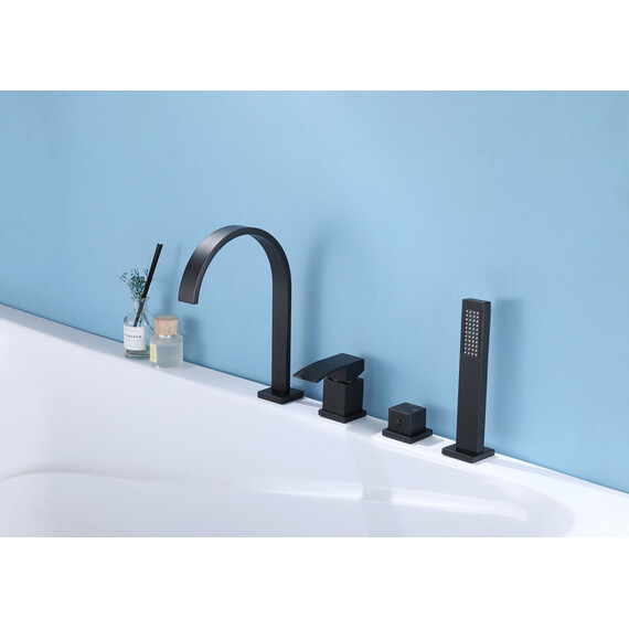 Смеситель для ванны Abber Wasserfall AF8613B, черный матовый, Цвет производителя: чёрный матовый фото 9