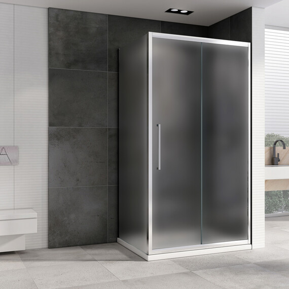 Душевое ограждение Abber Schwarzer Diamant 100x80 см AG30100MH-S80M, хром/матовое фото 2