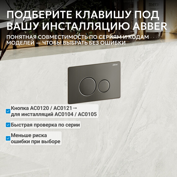Кнопка смыва Abber AC0121NG (кнопка металлическая) цвет никель фото 3