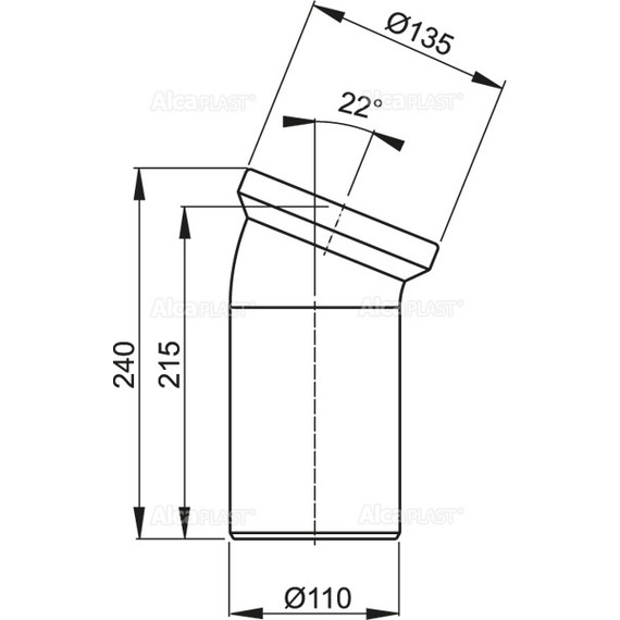 Колено для унитаза AlcaPlast A90-22 фото 2