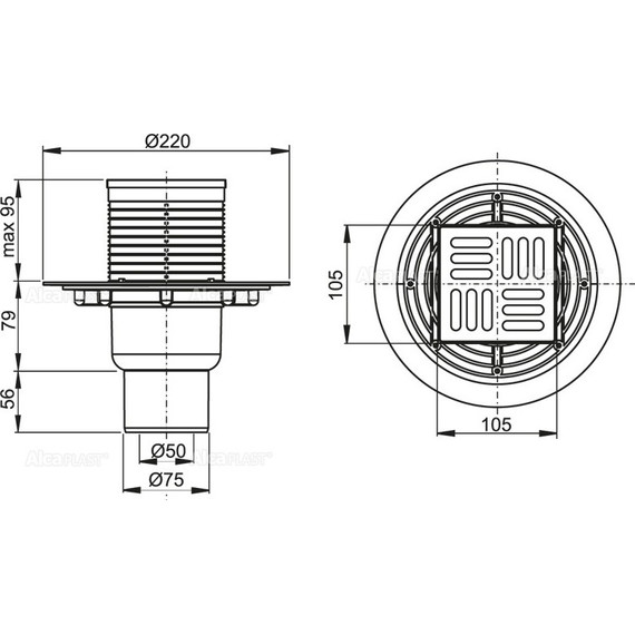 Сливной трап AlcaPlast APV201 фото 2