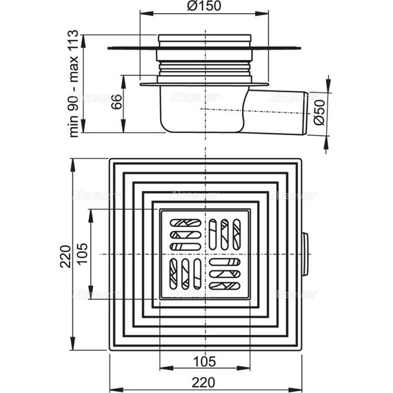 Сливной трап AlcaPlast APV26C фото 2