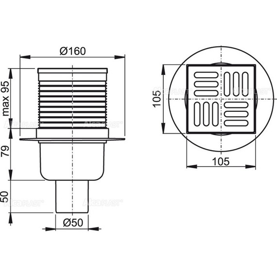 Сливной трап AlcaPlast APV2 фото 2