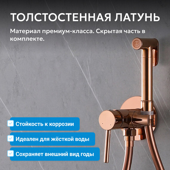 Набор для гигиенического душа Abber Wasser Kreis AF8125RG, розовое золото, Цвет производителя: золото фото 3