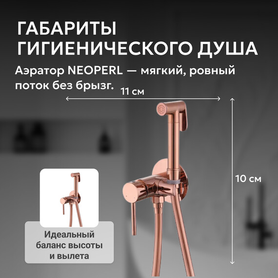 Набор для гигиенического душа Abber Wasser Kreis AF8125RG, розовое золото, Цвет производителя: золото фото 4