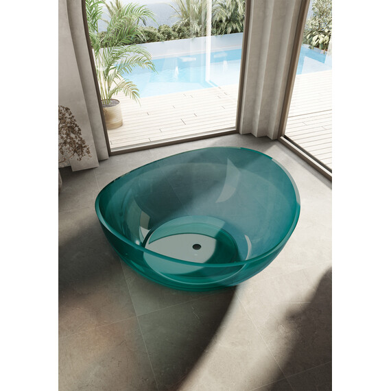 Ванна прозрачная Abber Kristall 150x150 см AT9705Aquamarin, бирюзовый фото 3