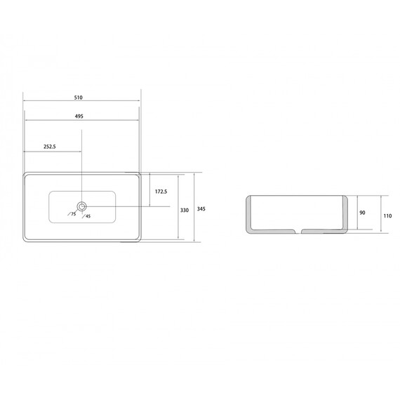 Раковина-чаша Abber Rechteck 51 см AC2207MB, черный матовый фото 10