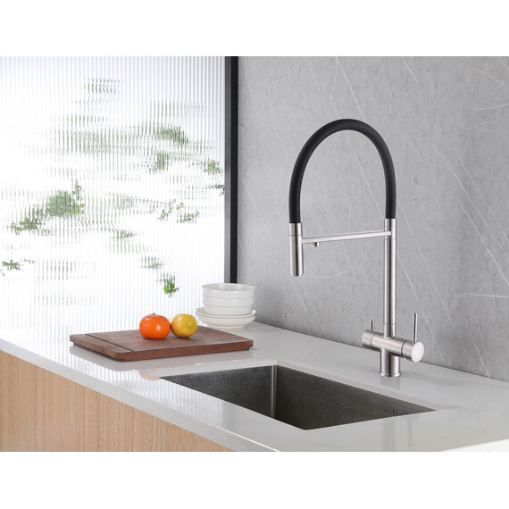 Смеситель для кухни Abber Wasser Kreis AF81141, с подключением фильтра и выдвижной лейкой,, Цвет производителя: хром фото 9