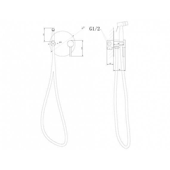 Набор для гигиенического душа Abber Emotion AF8826B, черный матовый, Цвет производителя: чёрный матовый фото 11