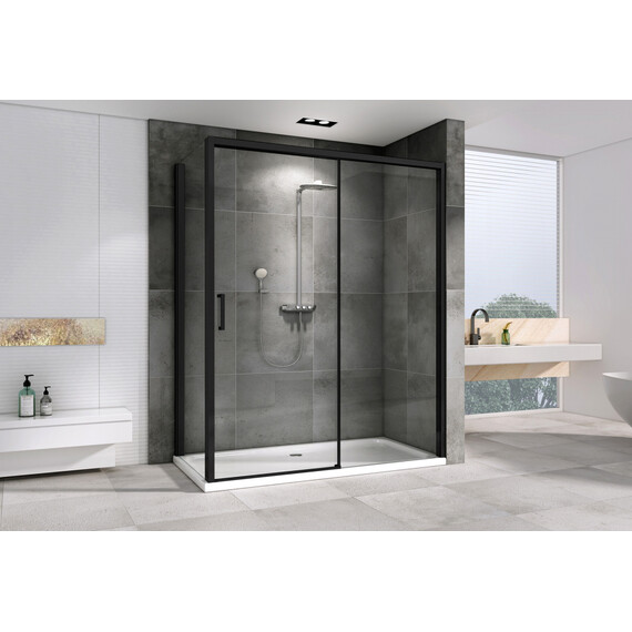 Душевое ограждение Abber Komfort 160х100 см AG93160B-S102B (стекло 8 мм) чёрный/прозрачное фото 2
