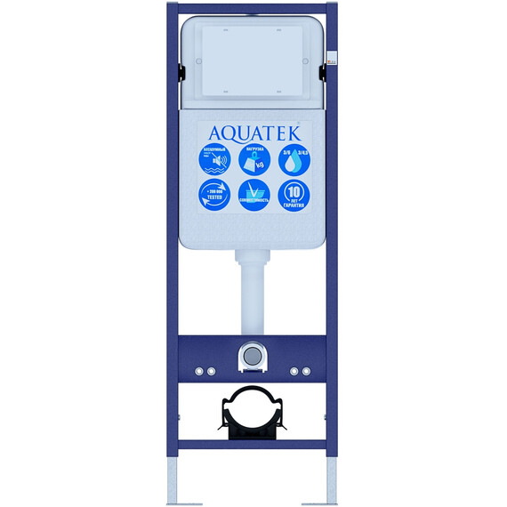 Инсталляция с подвесным унитазом комплект: SET AQUATEK СИРИУС-INS17/KKI2 (рама AQUATEK Standard INS-0000017+ крепеж KKI-0000002+ унитаз AQ1582T-00 СИРИУС TORNADO с тонким сиденьем soft-close) фото 2