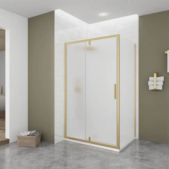 Душевое ограждение Veconi Ottimo 120х90 см OP20G-SP-12090-07-C9, золото/матовое фото 