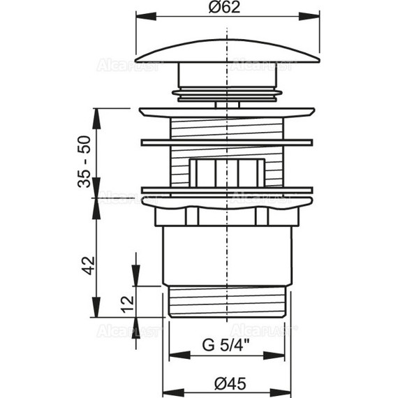 Донный клапан AlcaPlast A390 - 2 Донный клапан AlcaPlast A390 фото 2