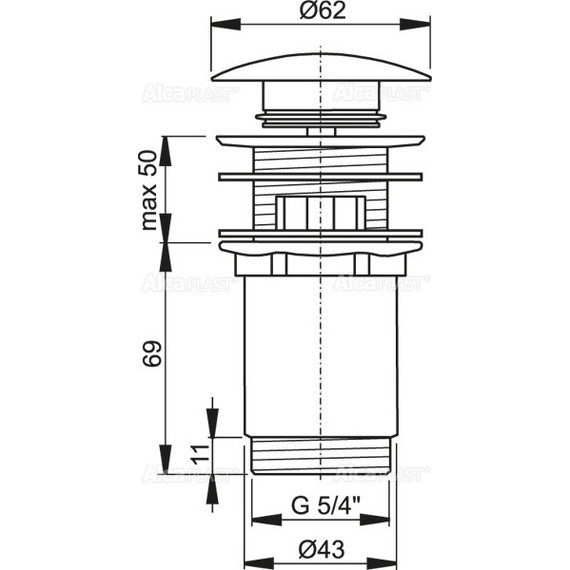 Донный клапан AlcaPlast A392B фото 2