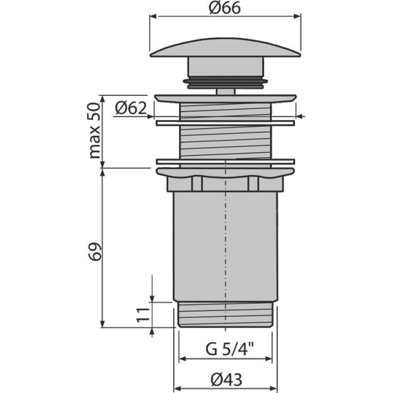 Донный клапан AlcaPlast A395 - 2 Донный клапан AlcaPlast A395 фото 2