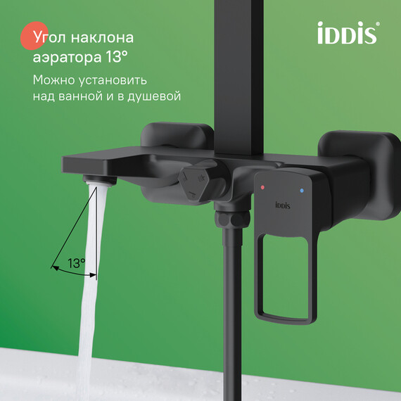 Душевая стойка Iddis Bild BILBL1Fi06, чёрный матовый фото 7