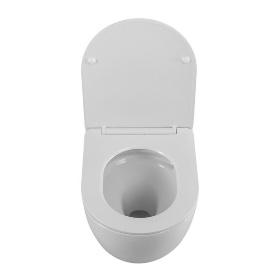 Унитаз подвесной безободковый Cezares Stylus-Tor CZR-6601-TH-TOR/SC с тонкой крышкой микролифт (Система смыва торнадо) фото 4