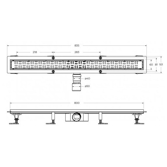 Трап BelBagno UNO 80 см BB-LD-UNO-80-CR фото 3