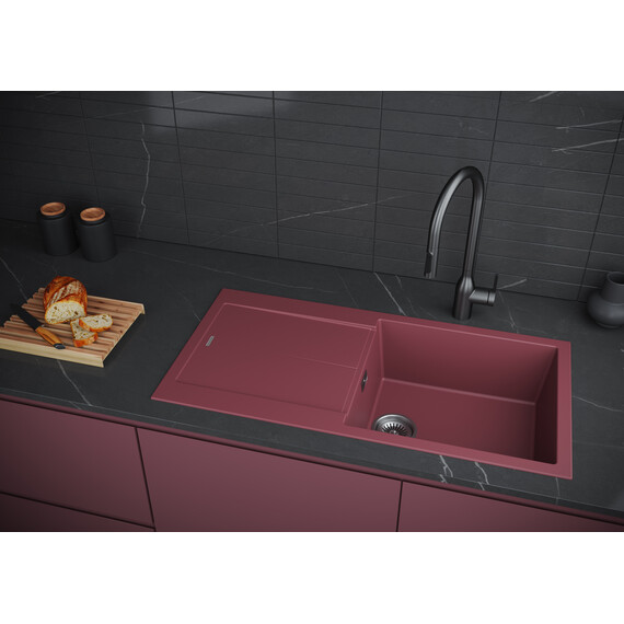 Кухонная мойка Paulmark Extensio 86 PM988650-ME, красный фото 4
