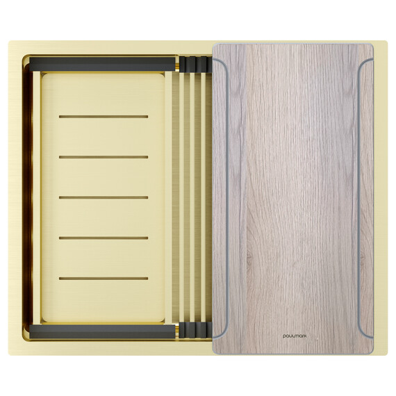 Кухонная мойка Paulmark Next-multi sink 54 Uni 1,2 мм PM785445-LG, светлое золото фото 2