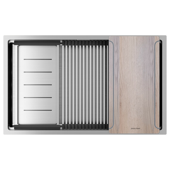 Кухонная мойка Paulmark Next-multi sink 74 Uni 1,2 мм PM787445-BS, сталь брашированная фото 2